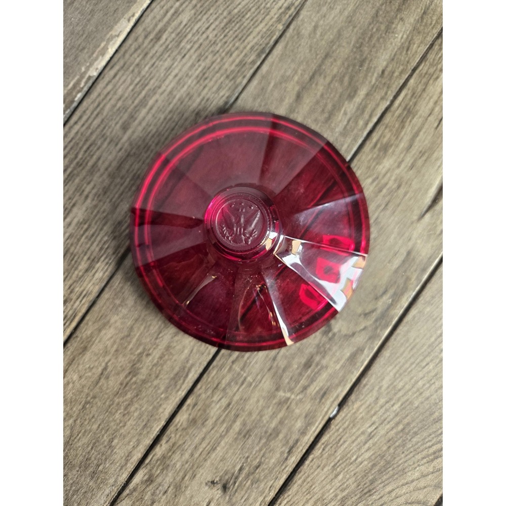 Vintage Fostoria Ruby Red Coin Eagle Glass Dish Replacement LID TOP ONLY 5.5"